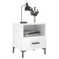 vidaXL Mesita de noche madera de ingeniería blanco brillo 40x35x47,5cm vidaXL Mesita de noche madera de ingeniería blanco brillo 40x35x47,5cm