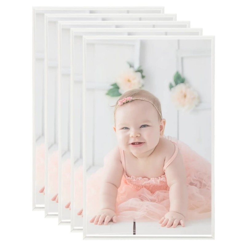 vidaXL Marcos de foto collage de mesa 5 uds plateado MDF 10x15cm vidaXL Marcos de foto collage de mesa 5 uds plateado MDF 10x15cm
