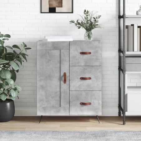 vidaXL Aparador de madera de ingeniería gris hormigón 69,5x34x90 cm