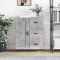 vidaXL Aparador de madera de ingeniería gris hormigón 69,5x34x90 cm