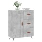 vidaXL Aparador de madera de ingeniería gris hormigón 69,5x34x90 cm