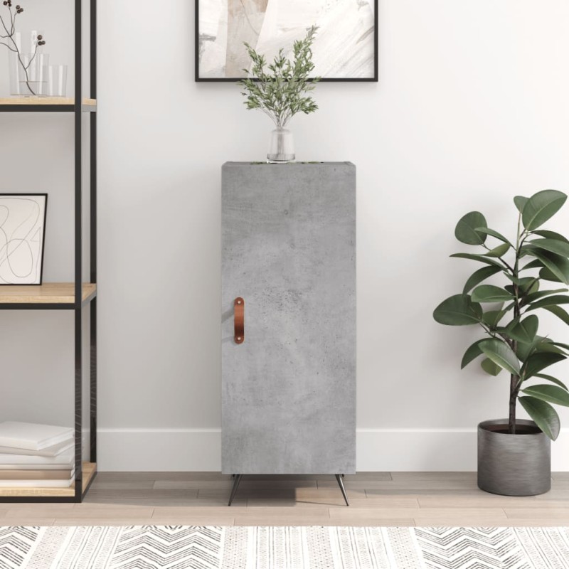 vidaXL Aparador de madera contrachapada gris hormigón 34,5x34x90 cm vidaXL Aparador de madera contrachapada gris hormigón 34,5x34x90 cm