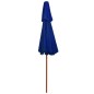 vidaXL Sombrilla de dos pisos palo de madera azul 270 cm vidaXL Sombrilla de dos pisos palo de madera azul 270 cm
