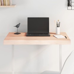 vidaXL Tablero de mesa madera maciza borde natural 80x60x(2-6) cm