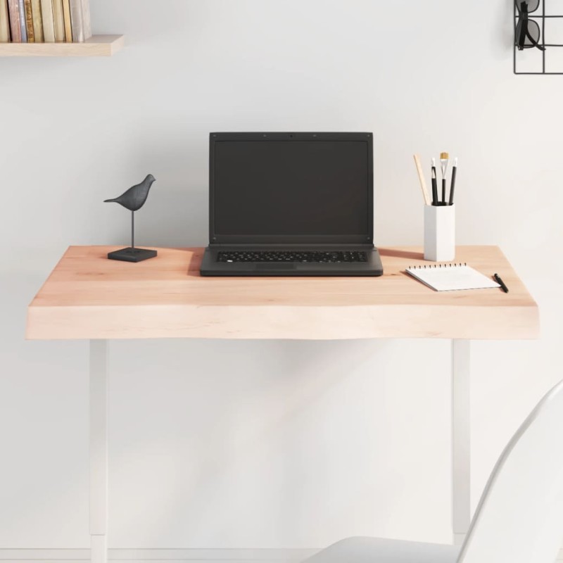 vidaXL Tablero de mesa madera maciza borde natural 80x60x(2-6) cm vidaXL Tablero de mesa madera maciza borde natural 80x60x(2-6) cm