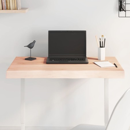 vidaXL Tablero de mesa madera maciza borde natural 80x60x(2-6) cm