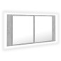 vidaXL Armario espejo baño luz LED acrílico gris hormigón 90x12x45 cm vidaXL Armario espejo baño luz LED acrílico gris hormigón 90x12x45 cm