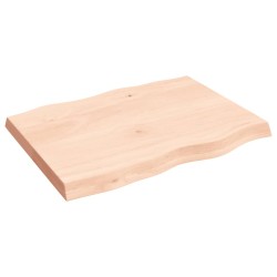 vidaXL Tablero de mesa madera maciza borde natural 80x60x(2-6) cm