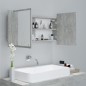 vidaXL Armario espejo baño luz LED acrílico gris hormigón 90x12x45 cm vidaXL Armario espejo baño luz LED acrílico gris hormigón 90x12x45 cm