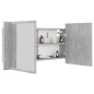 vidaXL Armario espejo baño luz LED acrílico gris hormigón 90x12x45 cm vidaXL Armario espejo baño luz LED acrílico gris hormigón 90x12x45 cm