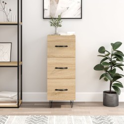vidaXL Aparador madera contrachapada color roble Sonoma 34,5x34x90 cm