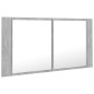 vidaXL Armario espejo baño luz LED acrílico gris hormigón 90x12x45 cm vidaXL Armario espejo baño luz LED acrílico gris hormigón 90x12x45 cm