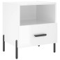 vidaXL Mesita de noche madera de ingeniería blanco brillo 40x35x47,5cm vidaXL Mesita de noche madera de ingeniería blanco brillo 40x35x47,5cm