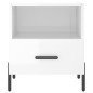 vidaXL Mesita de noche madera de ingeniería blanco brillo 40x35x47,5cm vidaXL Mesita de noche madera de ingeniería blanco brillo 40x35x47,5cm