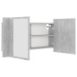 vidaXL Armario espejo baño luz LED acrílico gris hormigón 90x12x45 cm vidaXL Armario espejo baño luz LED acrílico gris hormigón 90x12x45 cm