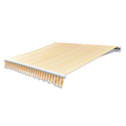 vidaXL Toldo de lona amarillo girasol y blanco 3x2,5 m sin armazón