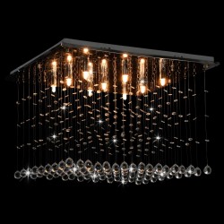 vidaXL Lámpara de techo con cuentas de cristal plateado cúbica G9