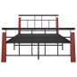vidaXL Estructura de cama metal y madera maciza de roble 130x200 cm vidaXL Estructura de cama metal y madera maciza de roble 130x200 cm