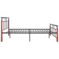 vidaXL Estructura de cama metal y madera maciza de roble 130x200 cm vidaXL Estructura de cama metal y madera maciza de roble 130x200 cm