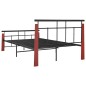 vidaXL Estructura de cama metal y madera maciza de roble 130x200 cm vidaXL Estructura de cama metal y madera maciza de roble 130x200 cm