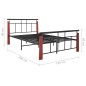 vidaXL Estructura de cama metal y madera maciza de roble 130x200 cm vidaXL Estructura de cama metal y madera maciza de roble 130x200 cm