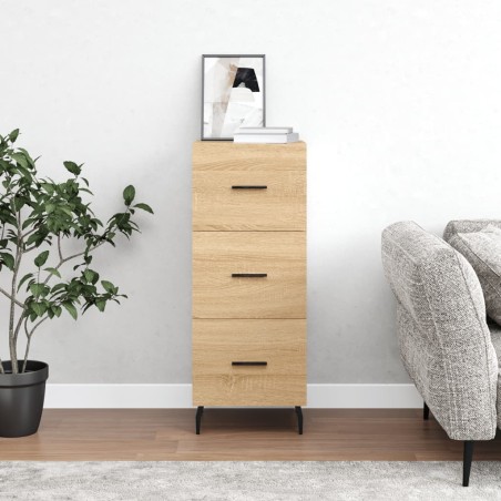 vidaXL Aparador madera contrachapada color roble Sonoma 34,5x34x90 cm