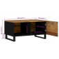 vidaXL Mesa de centro madera maciza mango y contrachapada 80x50x40 cm