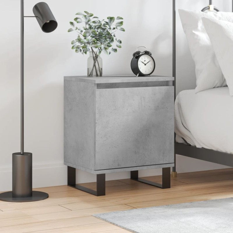 vidaXL Mesita de noche madera de ingeniería gris hormigón 40x30x50 cm vidaXL Mesita de noche madera de ingeniería gris hormigón 40x30x50 cm