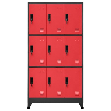 vidaXL Taquilla de acero gris antracita y rojo 90x45x180 cm