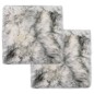 vidaXL Cojines de sillas 2 uds piel oveja genuina mezcla gris 40x40 cm