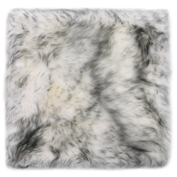 vidaXL Cojines de sillas 2 uds piel oveja genuina mezcla gris 40x40 cm
