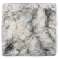 vidaXL Cojines de sillas 2 uds piel oveja genuina mezcla gris 40x40 cm