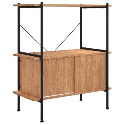 vidaXL Estantería con armario 3 niveles madera y acero 80x40x92 cm
