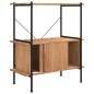 vidaXL Estantería con armario 3 niveles madera y acero 80x40x92 cm vidaXL Estantería con armario 3 niveles madera y acero 80x40x92 cm