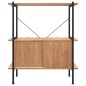 vidaXL Estantería con armario 3 niveles madera y acero 80x40x92 cm vidaXL Estantería con armario 3 niveles madera y acero 80x40x92 cm
