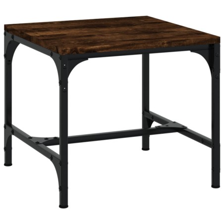 vidaXL Mesa de centro madera contrachapada roble ahumado 50x50x35 cm