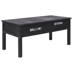 vidaXL Mesa de centro de madera negro 100x50x45 cm
