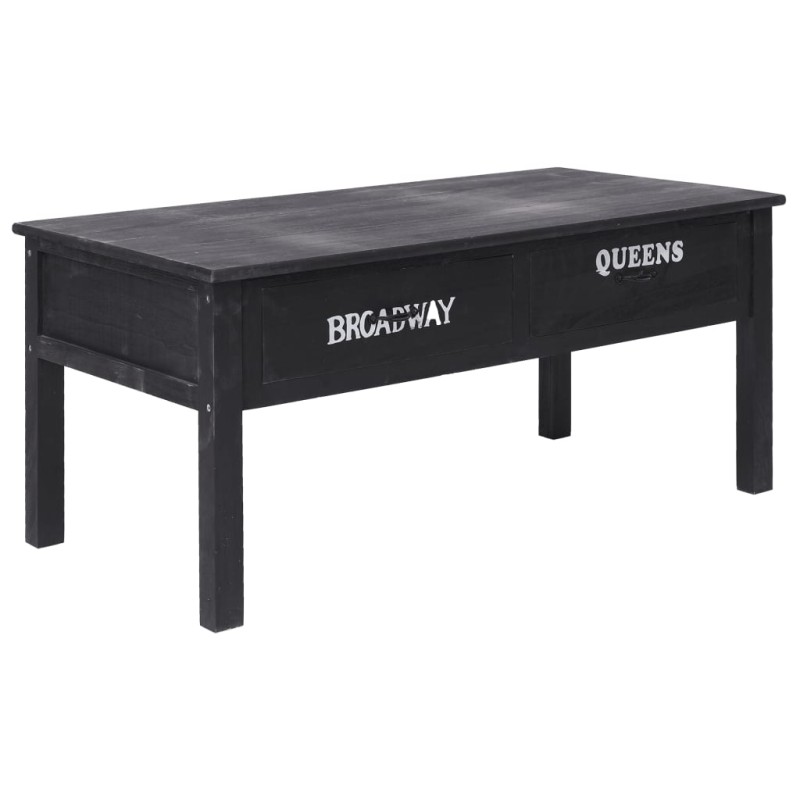 vidaXL Mesa de centro de madera negro 100x50x45 cm vidaXL Mesa de centro de madera negro 100x50x45 cm