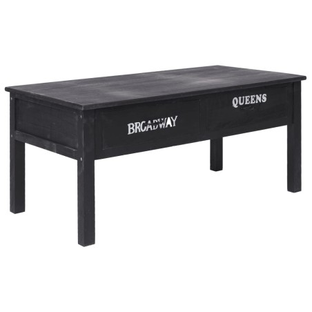 vidaXL Mesa de centro de madera negro 100x50x45 cm