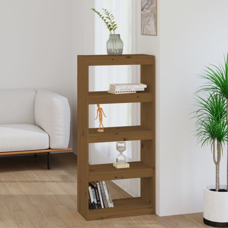 vidaXL Estantería/divisor de espacios pino marrón miel 60x30x135,5 cm vidaXL Estantería/divisor de espacios pino marrón miel 60x30x135,5 cm