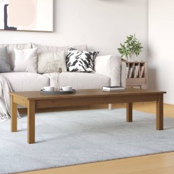 vidaXL Mesa de centro madera maciza de pino marrón miel 110x50x30 cm