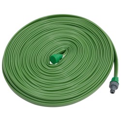vidaXL Manguera de riego 3 tubos PVC verde 15 m