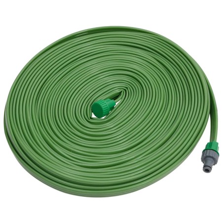 vidaXL Manguera de riego 3 tubos PVC verde 15 m
