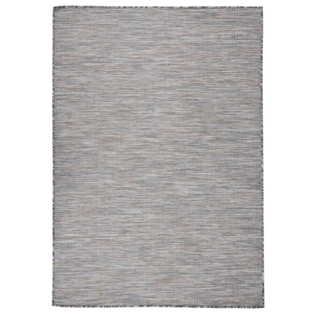vidaXL Alfombra de exterior de tejido plano marrón y azul 140x200 cm
