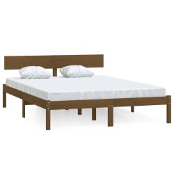 vidaXL Estructura de cama madera maciza pino marrón miel 160x200 cm