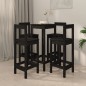 vidaXL Set de bar 5 piezas madera maciza de pino negro vidaXL Set de bar 5 piezas madera maciza de pino negro