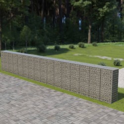 vidaXL Muro de gavionescon cubiertas acero galvanizado 900x50x150 cm