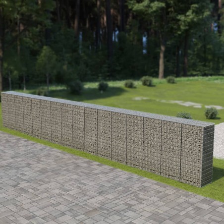 vidaXL Muro de gavionescon cubiertas acero galvanizado 900x50x150 cm