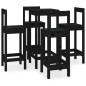 vidaXL Set de bar 5 piezas madera maciza de pino negro vidaXL Set de bar 5 piezas madera maciza de pino negro