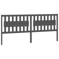 vidaXL Cabecero de cama madera maciza de pino gris 205,5x4x100 cm